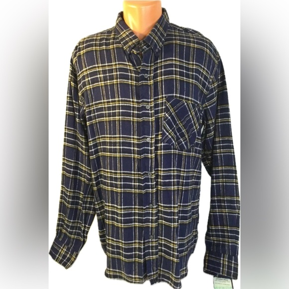 NWT Jackson Hole Long Sleeve Button Down Flannel Shirt Men's Size XL Blue - Picture 1 of 6